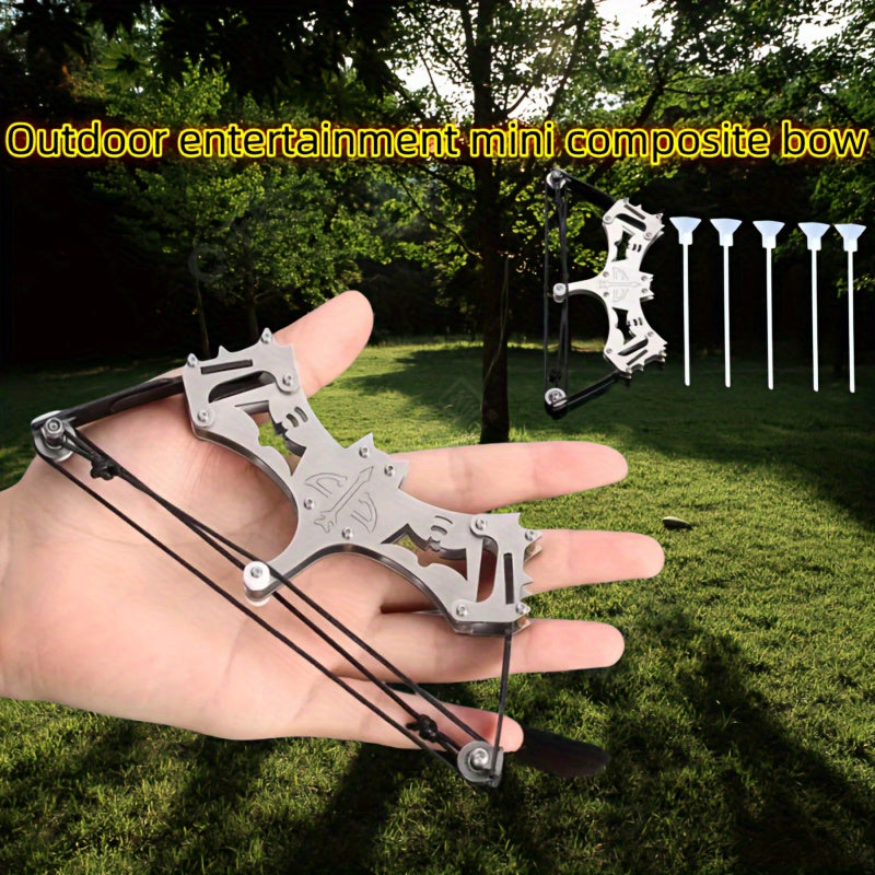 Stainless Steel Mini Bow with 5 Suction Cup Arrows
