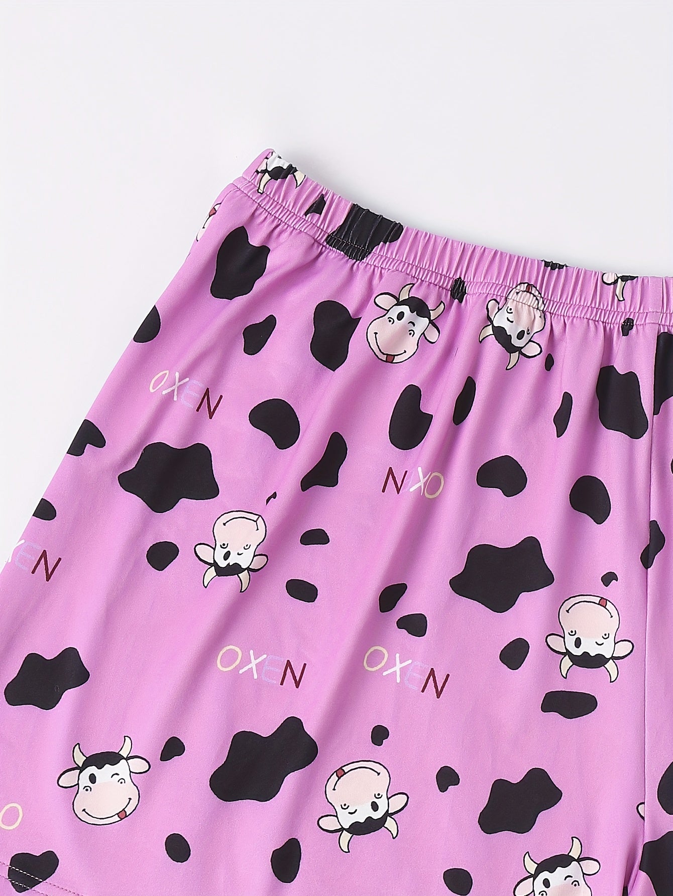 Women's Plus Cow Print Elastic Waist Home Shorts
