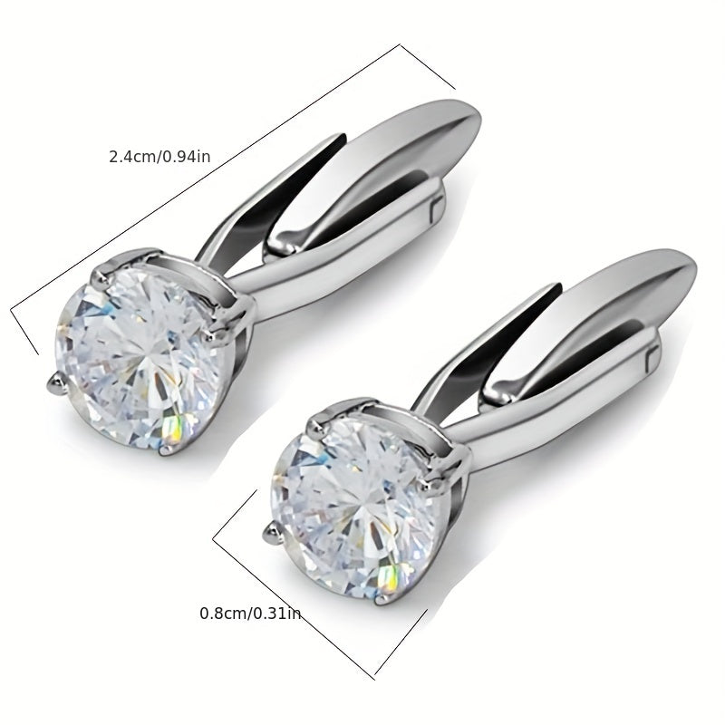 Sparkling Diamond Cufflinks Set for Wedding Parties