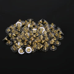 50pcs Electroplating Earring Backs Anti-lost Ear Stud DIY Jewelry