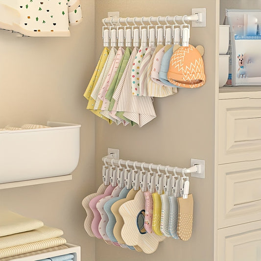 Wall Mounted Wardrobe Hanging Rod Storage Rack For Adjustable Storage