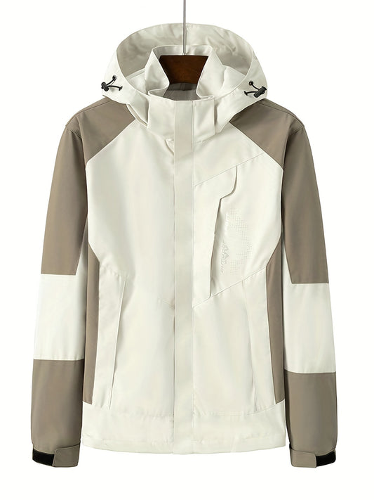 Waterproof Lightweight Hooded Windbreaker Jacket Men's Zip Up Coat