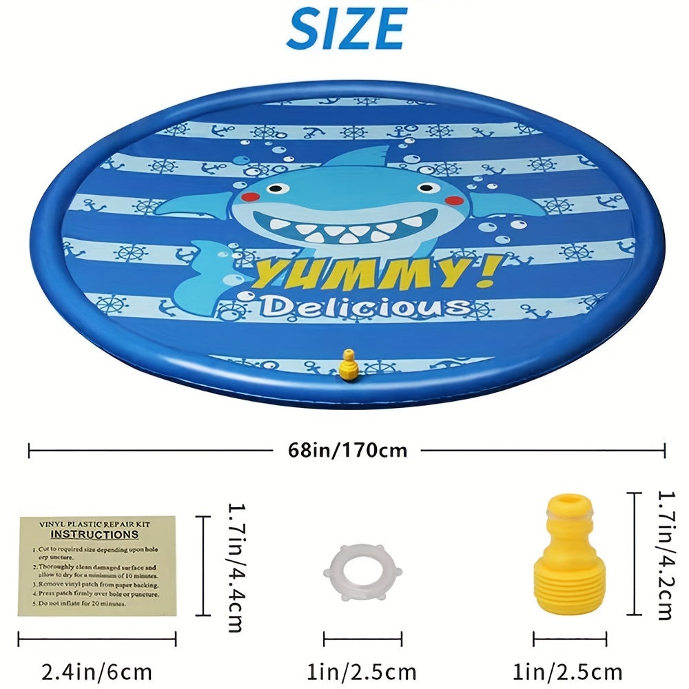 3-in-1 Kids' Splash Pad Wading Pool 172 cm Outdoor Water Toy