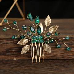 Crystal Leaf Vine Hair Comb Rhinestone Bridal Hair Pin