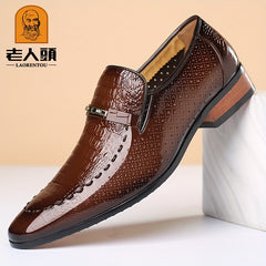 LAORENTOU Men's Leather Dress Shoes Lightweight Formal Shoes