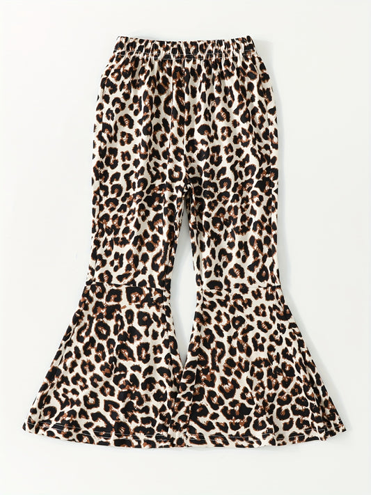 Girls Leopard Print Flare Pants for Outfit