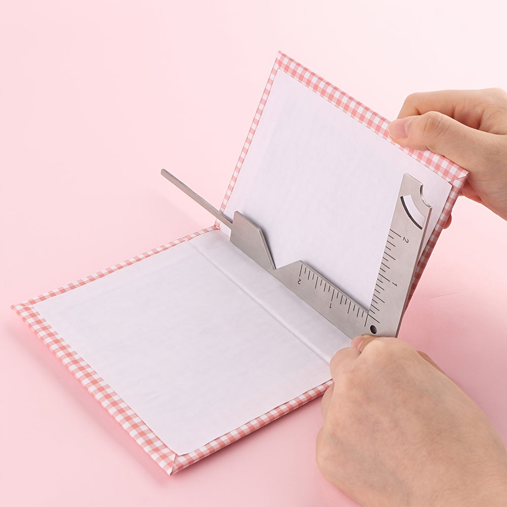 2pcs 5 in 1 Book Cover Guide Stainless Steel Metal Bookbinding Tool