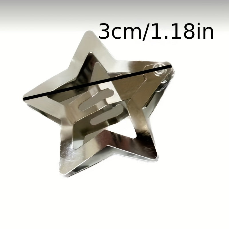 20pcs Y2K Star Hair Clip Hiphop Snap Clip Barrette Hair Slides Clip