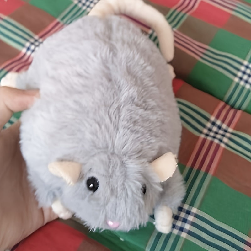 Realistic Mouse Plush Toy Gray Flower Branch Mouse Plush Adorable