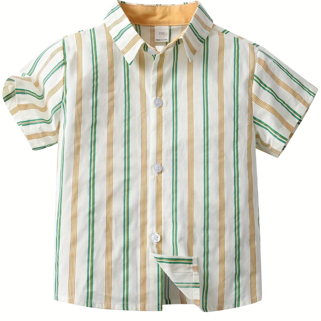 Boys Striped Shirt Preppy Style Summer Kids Clothes