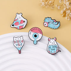 Dino Barbell Big Eyeball Brooch Men