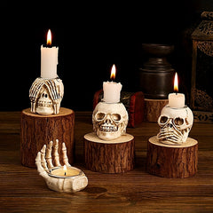 Gothic Candlestick Holders Tea Light Spooky Crafts Resin Tableware Decorations