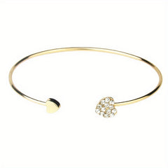 Full Drill Love Bracelet Double Peach Heart - Plated Heart Bracelet