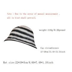 Striped Fisherman Hat Women's Winter Plush Hat