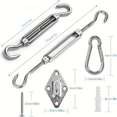 40pcs Sunshade Sail Hardware Kit 5 Inches Rust-proof for Yard Installation