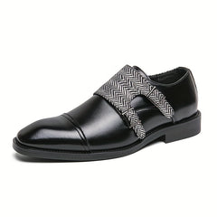 Men's Cap Toe Double Monk Strap Slip On Loafers