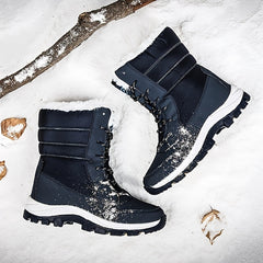 Women's Contrast Snow Boots Winter Mid Calf Thermal Boots