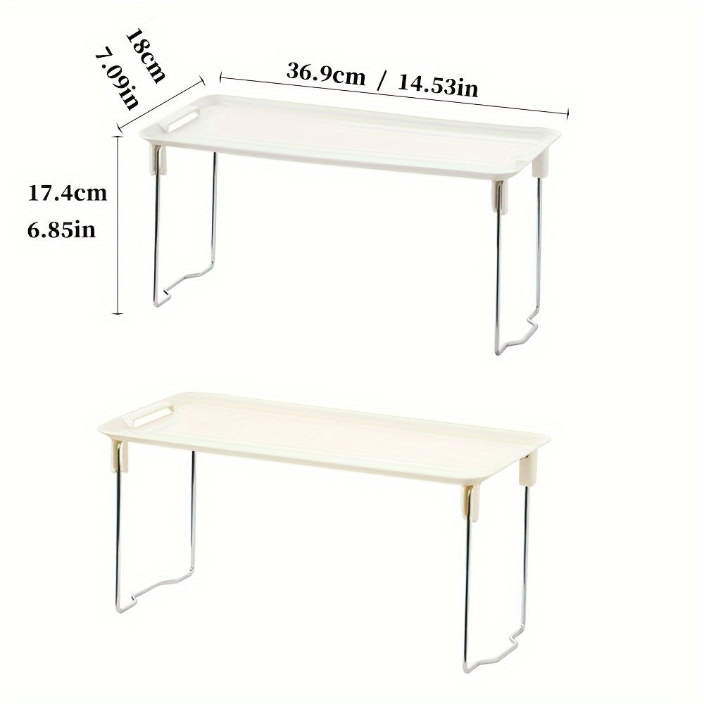1pc Plastic Storage Rack Foldable Office Desktop Shelf