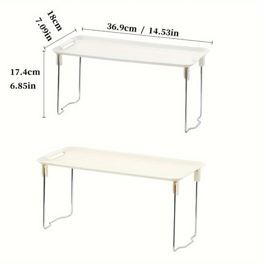 1pc Plastic Storage Rack Foldable Office Desktop Shelf