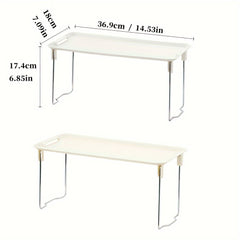 1pc Plastic Storage Rack Foldable Office Desktop Shelf