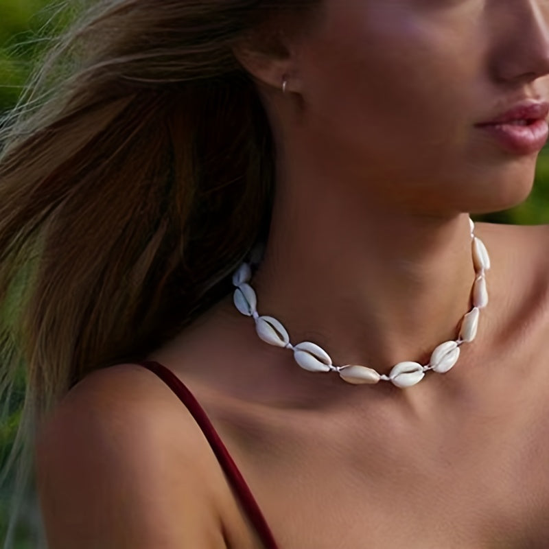 Shell Braided Bracelet Hawaiian Style Beach Necklace