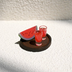 Mini Watermelon & Coconut Drink Set for Dollhouse Toy House Decor