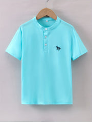 Horse Graphic Print Boys Top Short Sleeve Shirt Boys Clothes Summer