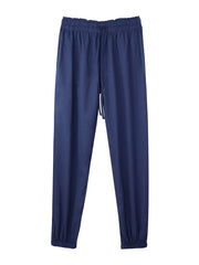Solid Elastic Waist Cropped Pant Loose Comfy Summer Pants