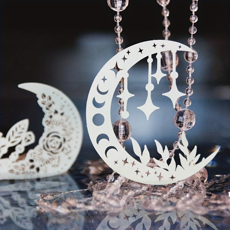 10pcs Retro Hollow Moon Phase Paper for Landscaping, 10x4x2In, 13x5x1In