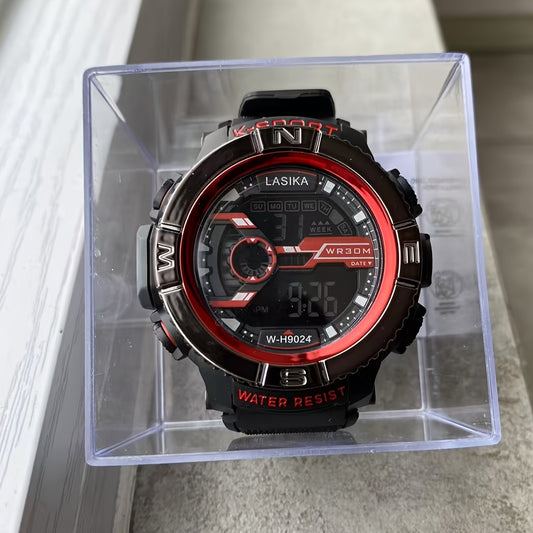 Boys' Digital Sport Watch, Red, IPX7 Swimming Watch with Stopwatch