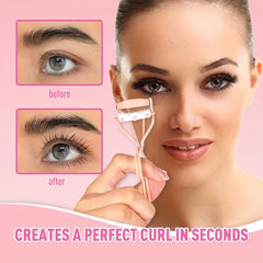 Eyelash Curler with Built-in Comb and 2 Replacement Pads