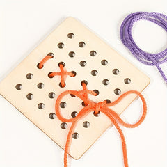 Wooden Lacing Toys Early Learning Games Educational Tools