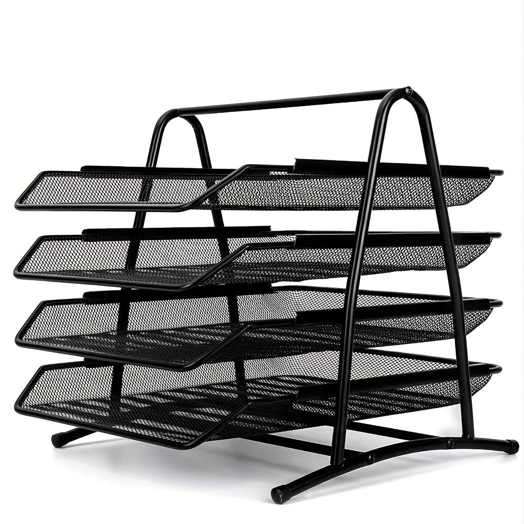 Metal Iron File Rack Desktop Office Storage File Rack