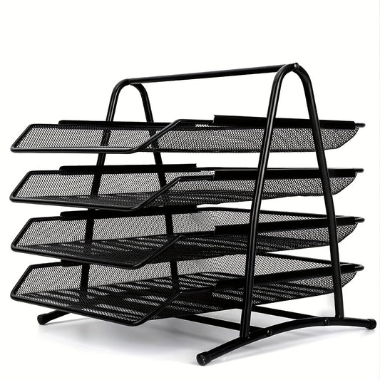Metal Iron File Rack Desktop Office Storage File Rack
