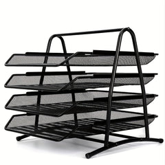 Metal Iron File Rack Desktop Office Storage File Rack