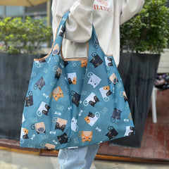 Large Capacity Cartoon Pattern Shopper Bag Lightweight Foldable Bag