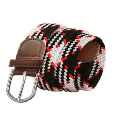 Men's Stretch Belt Pin Buckle Canvas Waistband Casual Jeans Belt