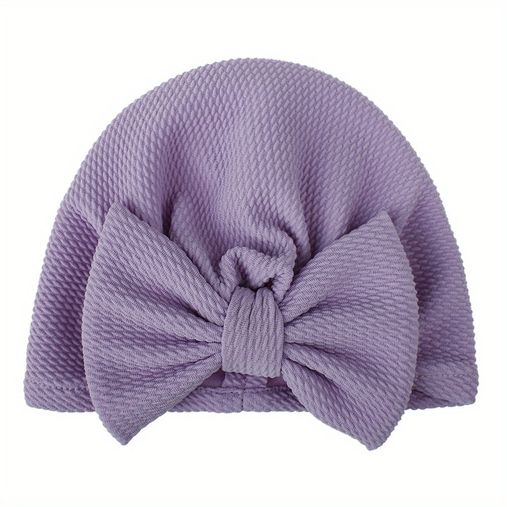 Summer Baby Hat with Big Bow Pullover Style