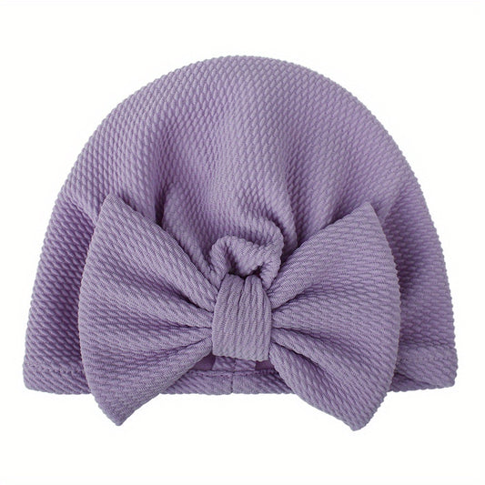 Summer Baby Hat with Big Bow Pullover Style