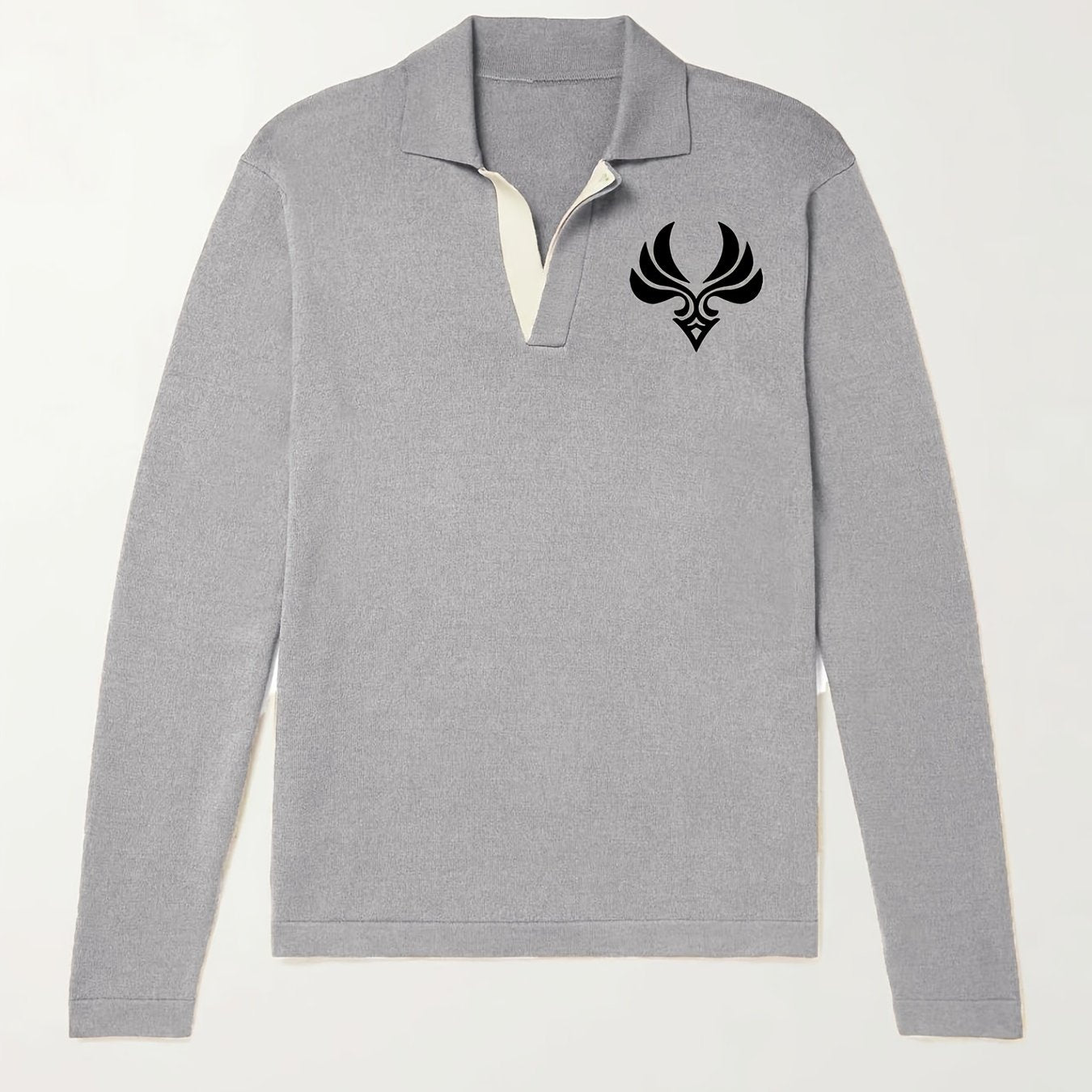Men's Knit Polo Shirt Casual Lapel V Neck Pullover Sweater