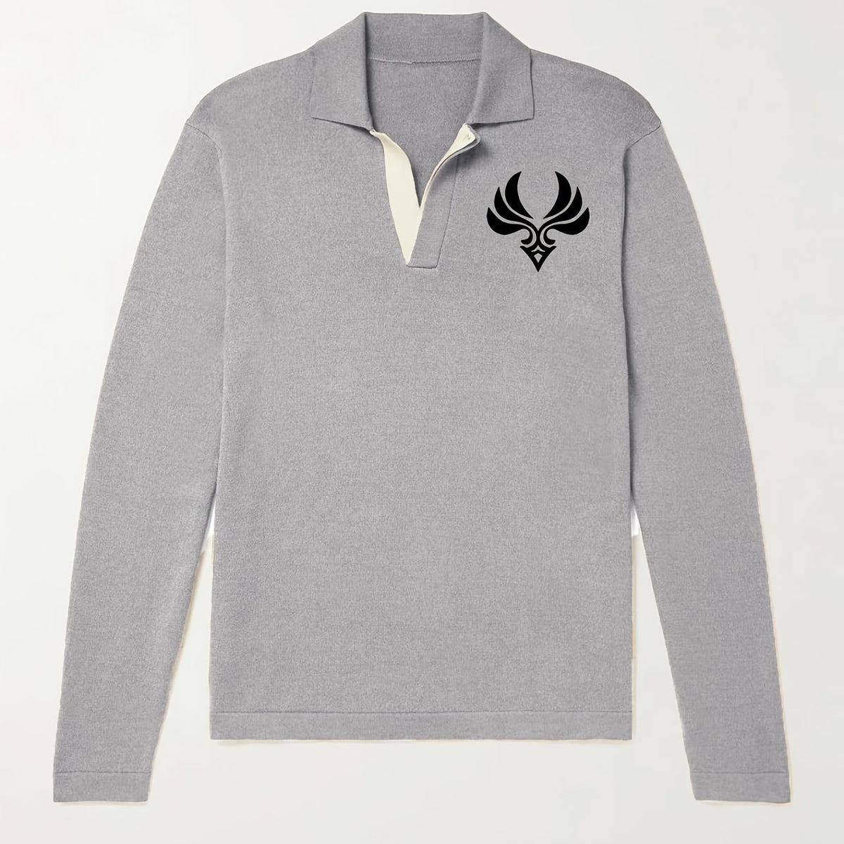 Men's Knit Polo Shirt Casual Lapel V Neck Pullover Sweater