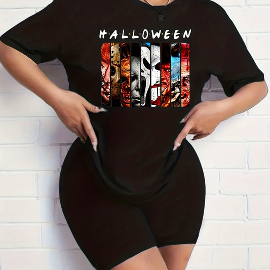  Cartoon Figure Print Top & Shorts Set