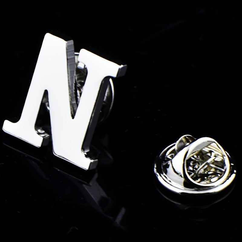 Men's Letter Brooch Shirt Collar Pin Suit Decoration