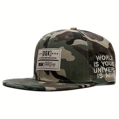 Men's Camo Flat Brim Hat Baseball Cap Sun Hat