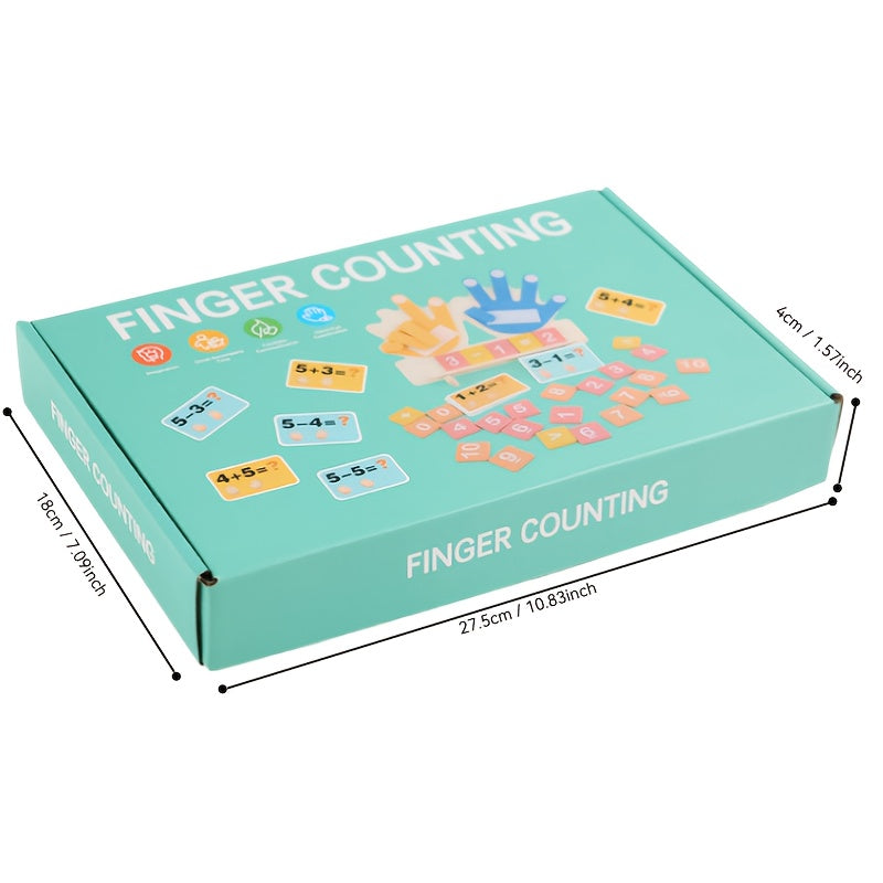 Colorful Wooden Finger Counting Board for Toddlers 3-6