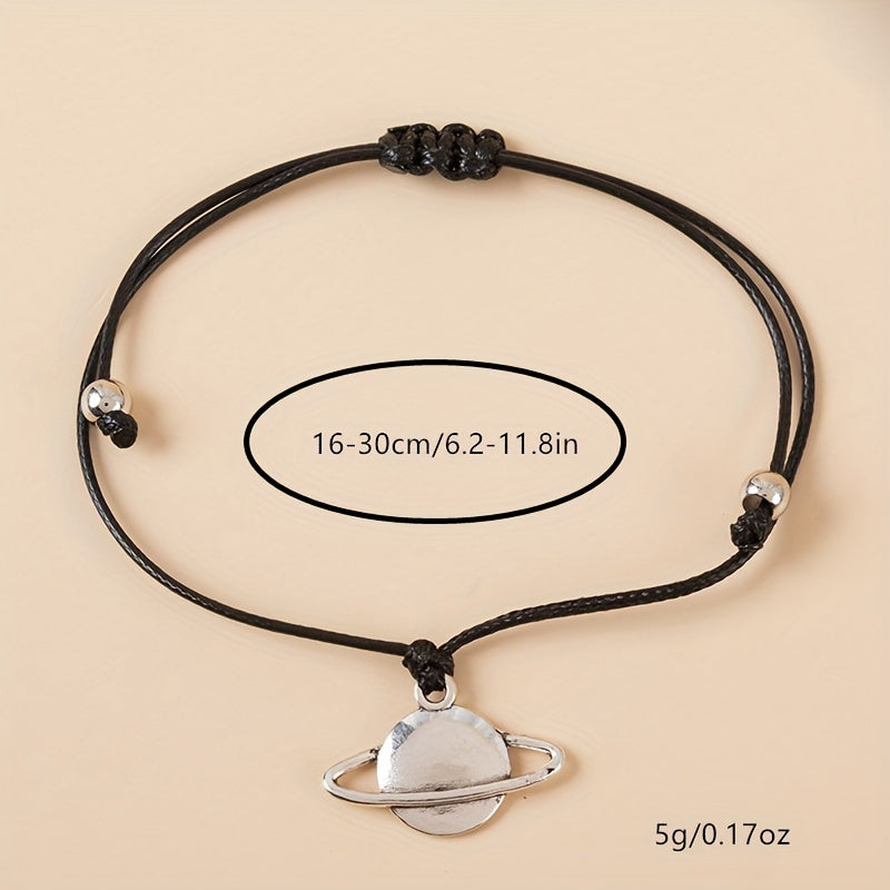 Planet String Bracelet Adjustable Rope Dainty Hand Jewelry Gift