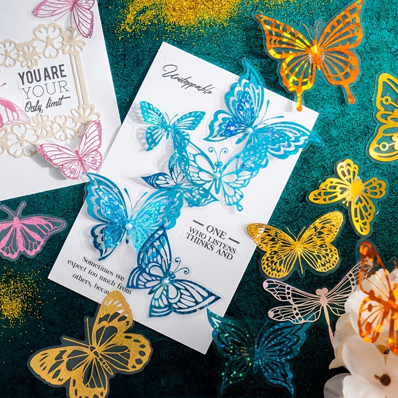 Set of 30 DIY Butterfly Stickers - Decorative Art Handbook Material