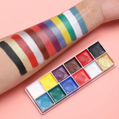 12 Colors Halloween Makeup Face Paint Body Paint Palette Professional