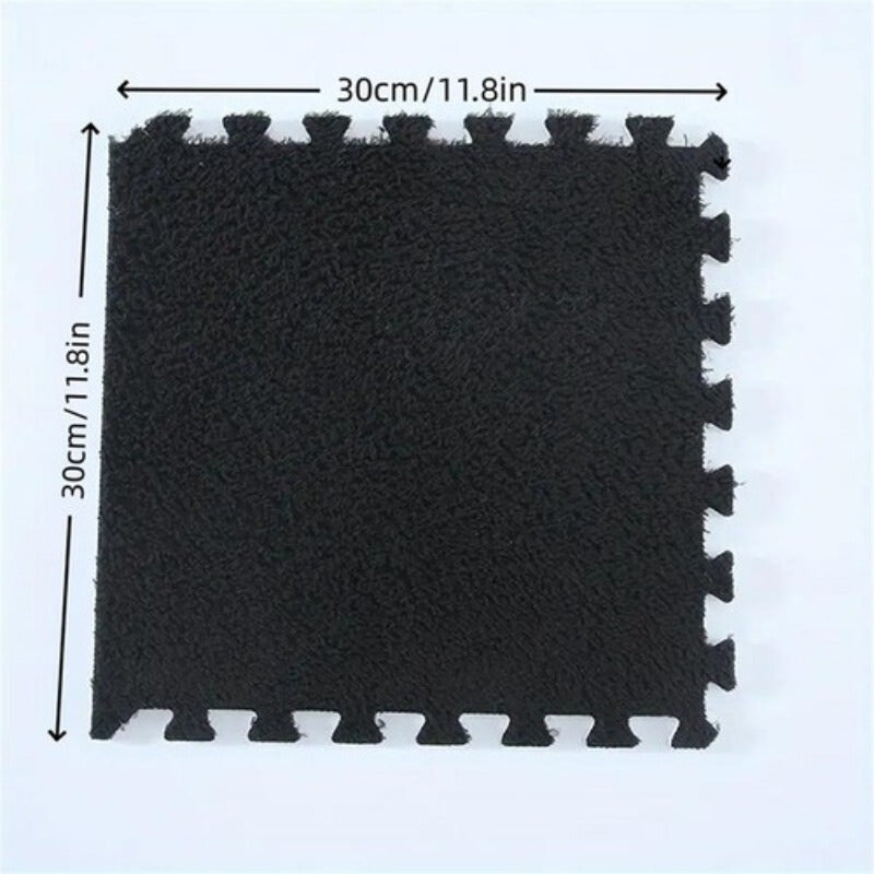 5pcs Anti-fall Bedside Mat Plush Foam Floor Mat Splicing Carpet