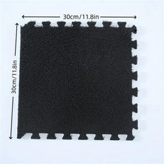 5pcs Anti-fall Bedside Mat Plush Foam Floor Mat Splicing Carpet